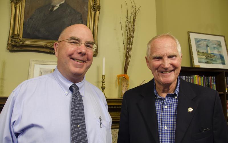 Bill Asci, left, library trustee: What book to you reread? “Moby Dick” by Herman Melville. I reread it every year. It’s the greatest of American novels. Every time I read the book, I learn something new. Seth Mendell, Library Trust: What books do you reread? I like all maritime books. I’ve reread parts of Samuel Eliot Morison’s the “Maritime History of Massachusetts” and “Paul Revere and the World He Lived In” by Esther Forbes. BY GEORGIA SPARLING
